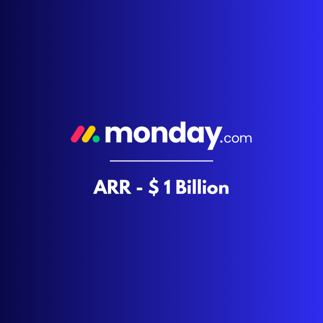 Cover photo for the blog which has the logo of monday.com and ARR - S1 billion captioned